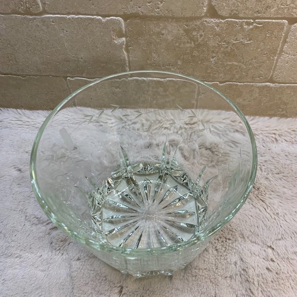Vintage Princess House Crystal Heritage Etched Floral Clear Ice Bucket‎ - Picture 3 of 3